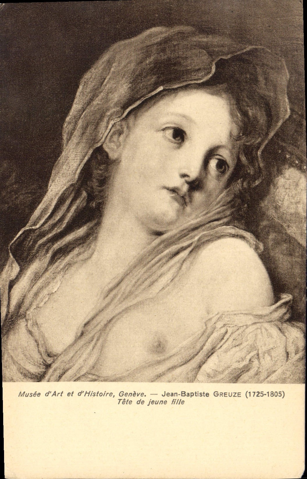 Tête de jeune fille — Jean-Baptiste GREUZE (1725-1805) — Musée d'Art et d'Histoire, Genève