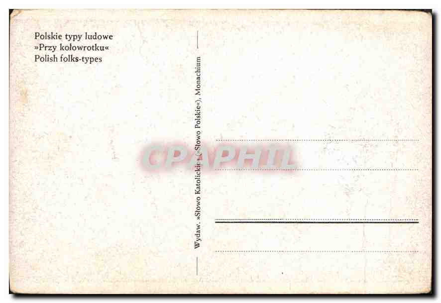 CPA Polskie typy ludowe Pologne Polska — Verso