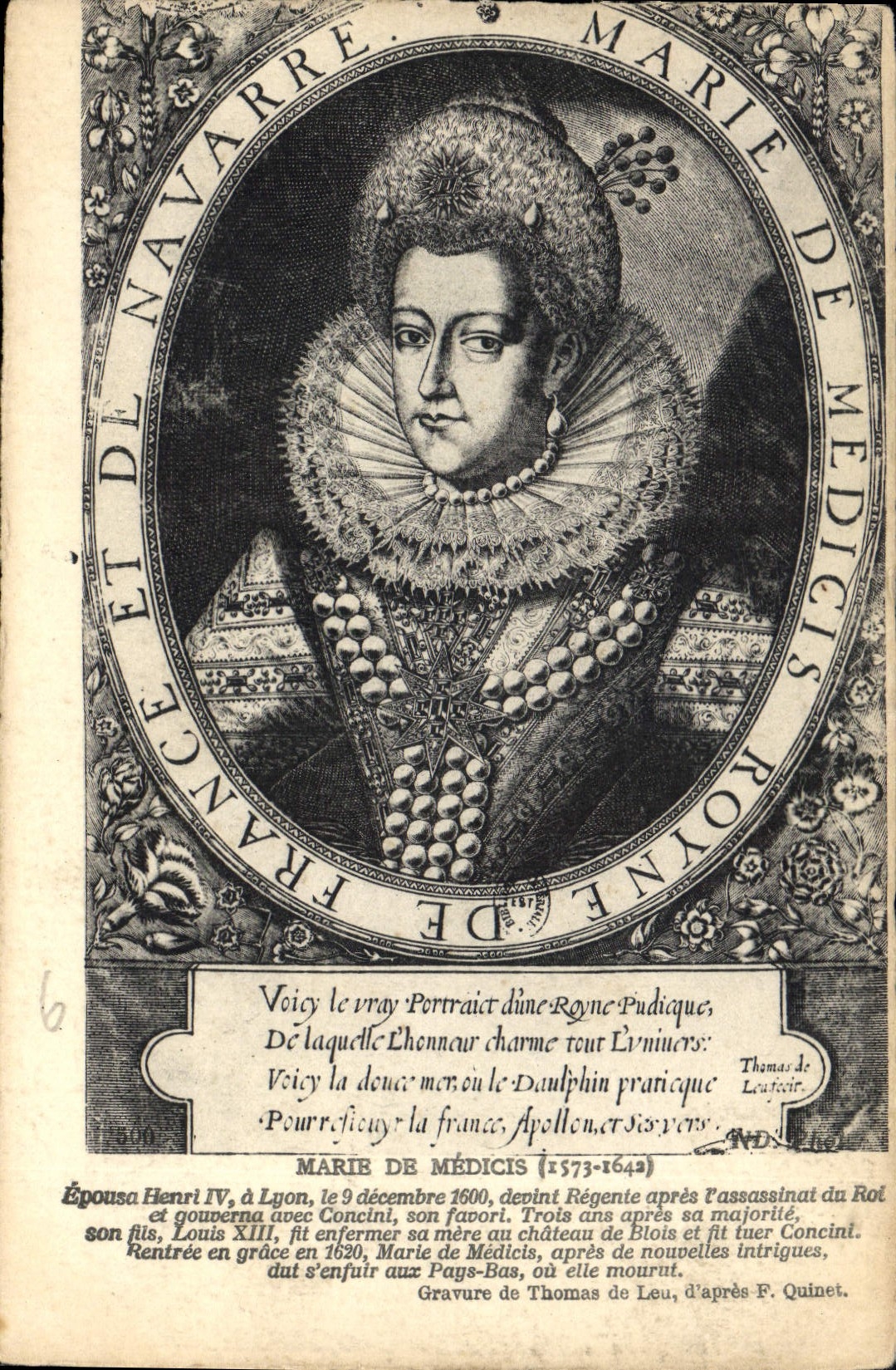 CPA Marie de Medicis 1573 1642 Epousa Henri IV a Lyon le 9 desembre 1600 devient Regente apres l'ass
