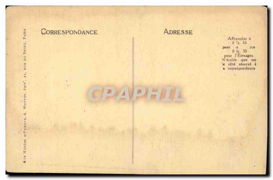 CPA Cliche Alinari Londres British Museum Michel Ange Etudes pour le Deluge Universel  — Verso