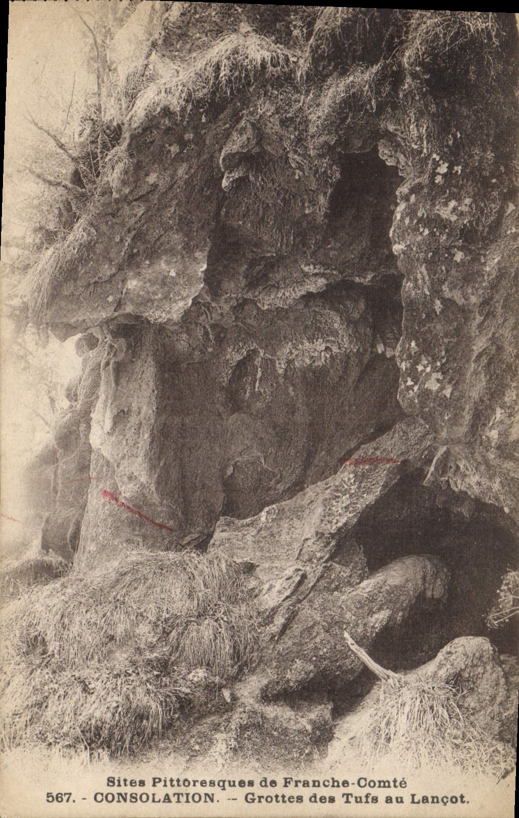 Caves of Tufts at Lançot — Picturesque Sites of Franche-Comté — 567. CONSOLATION.
