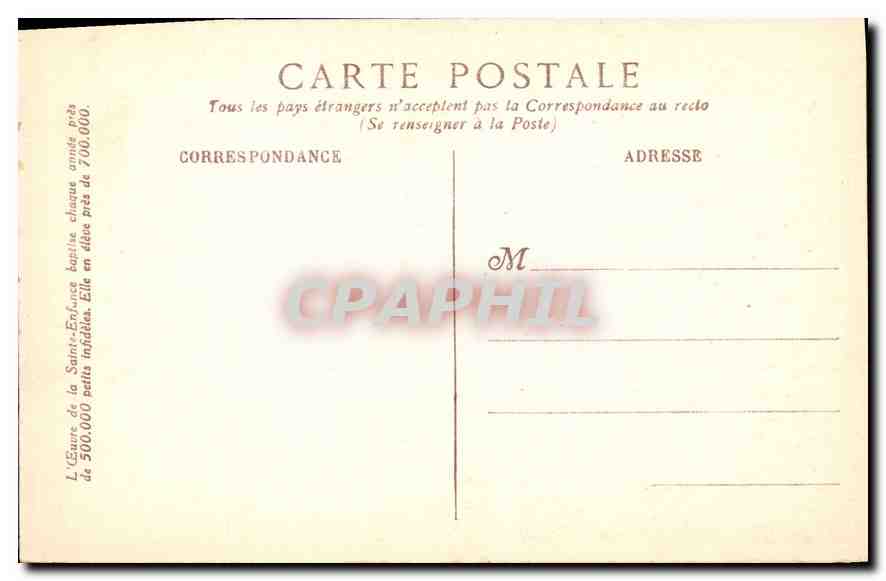 CPA Laissez Venir a moi les petits enfants collection de l'oeuvre de la Sainte Enfance rue du Charch — Verso