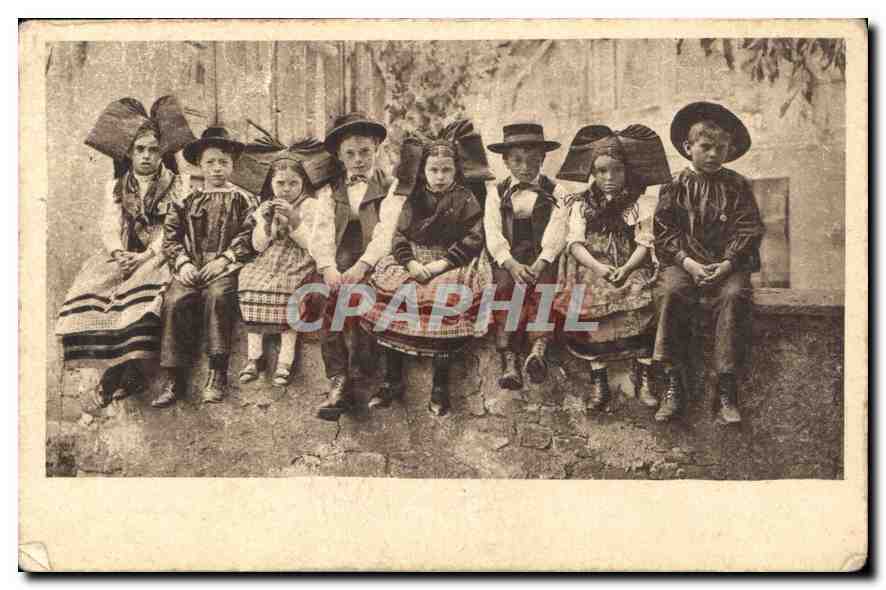 CPA Folklore Enfants Alsace