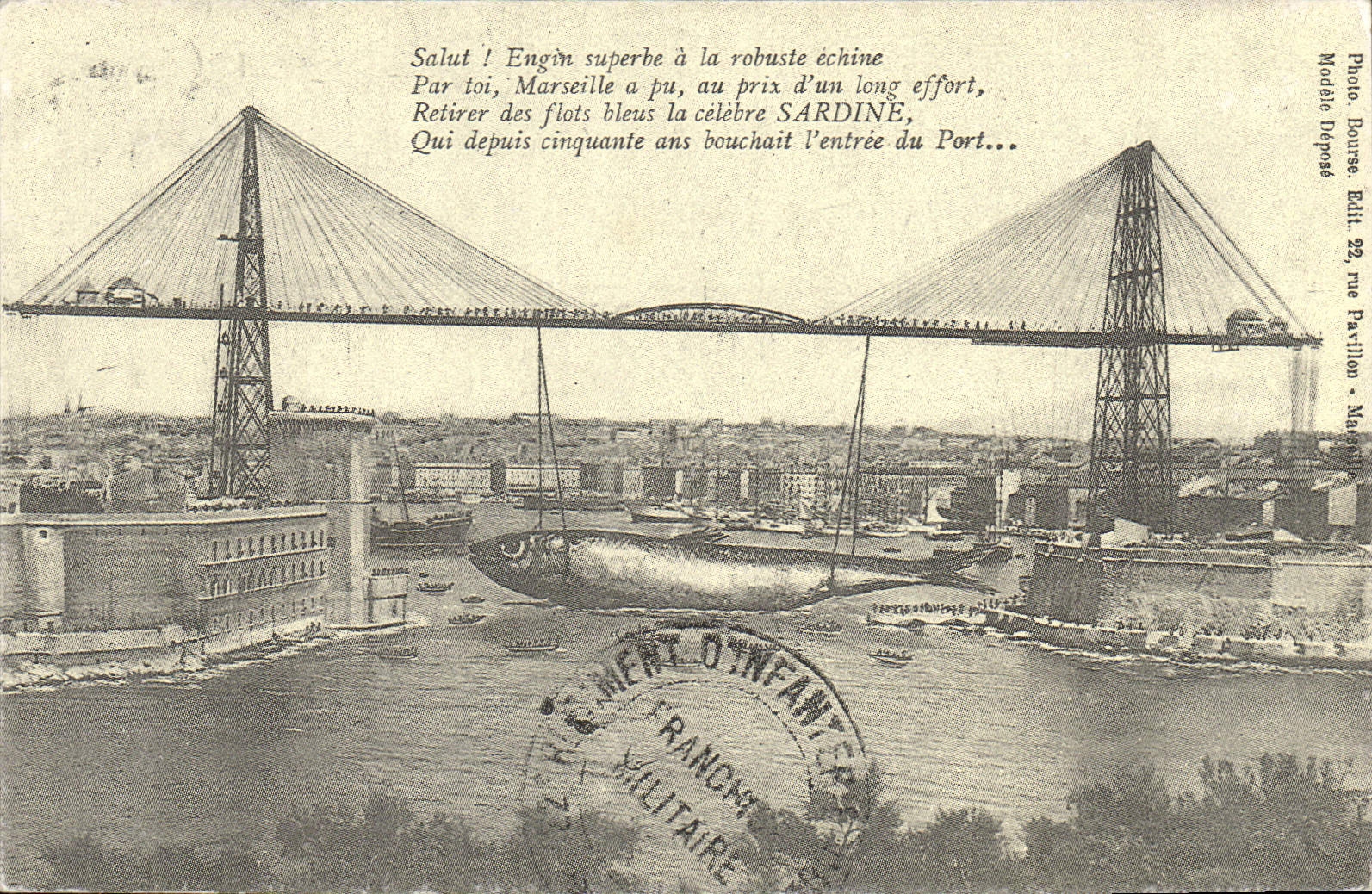 Marseille — Pont transbordeur avec sardine — Photo Depose