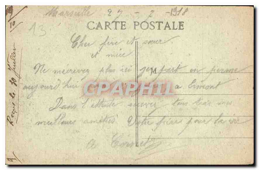 CPA Marseille Un Coin du Vieux Port N D de la Garde  — Rückseite