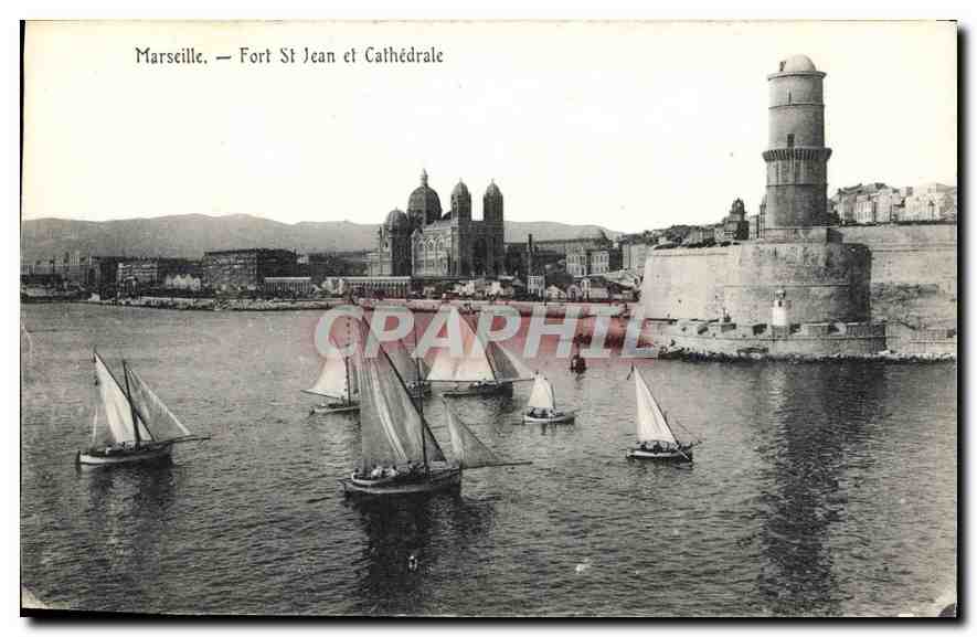 CPA Marseille Fort St Jean et Cathedrale 