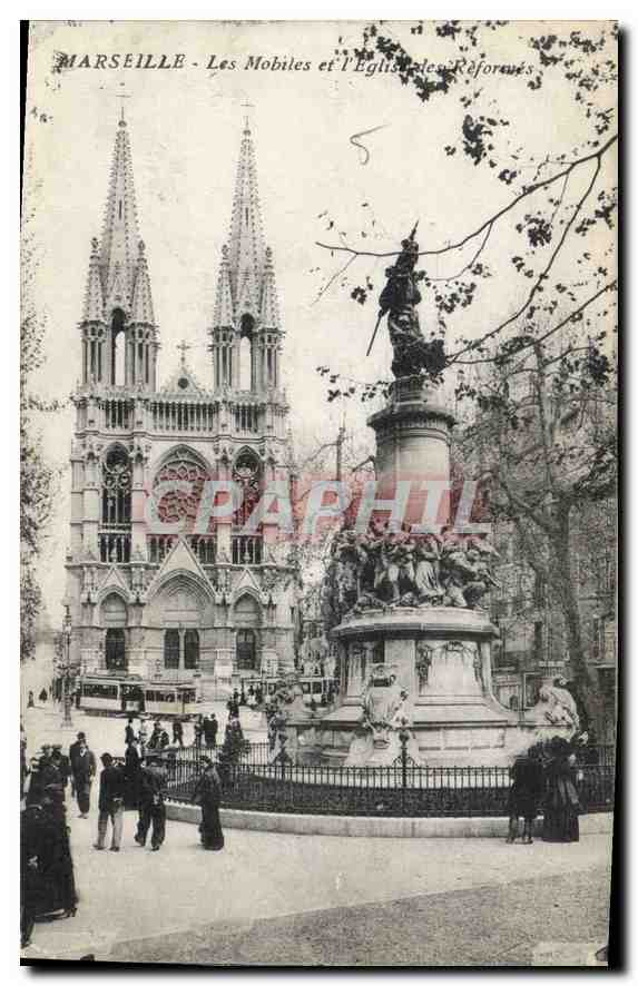 CPA Marseille les Mobiles et l'Eglise des Reformes 