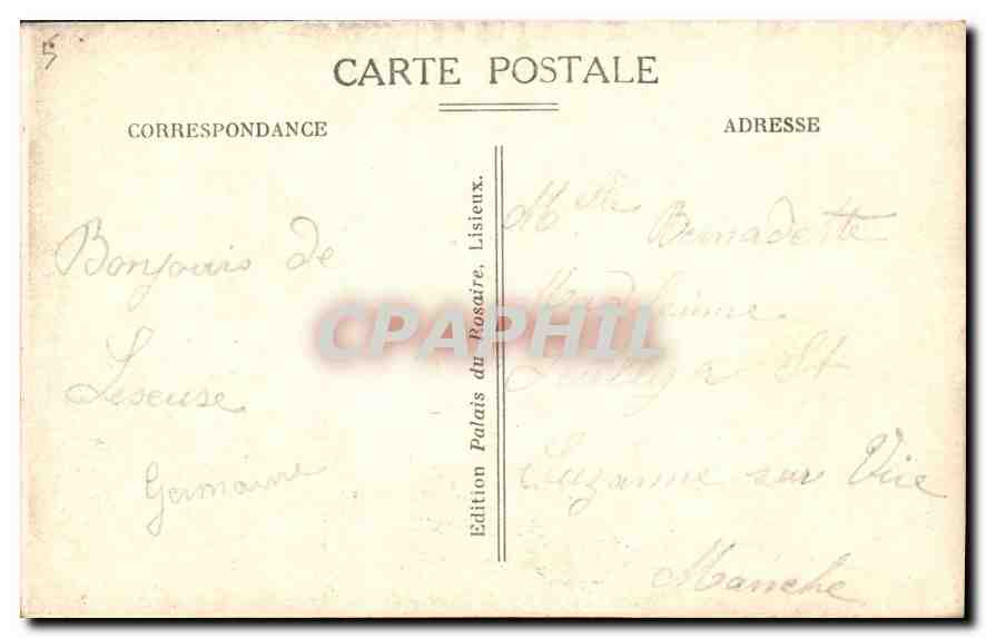 CPA Lisieux Procession rue de Livarot  — Verso