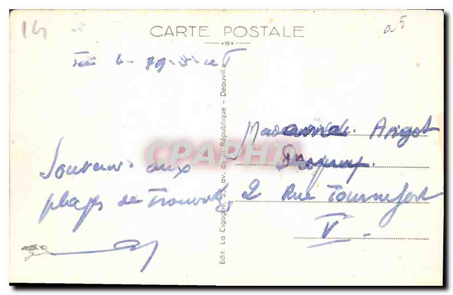 CPA Trouville la Reine des Plages la jetee Promenade vue du Calvaire  — Rückseite