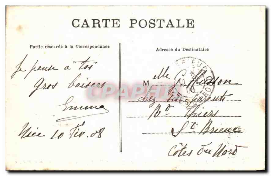 CPA Beaulieu vue generale depuis la Petite Afrique  — Rückseite