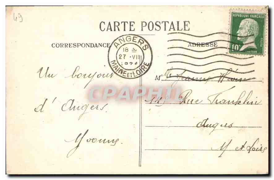 CPA Angers Jardin des Plantes le Lac  — Rückseite