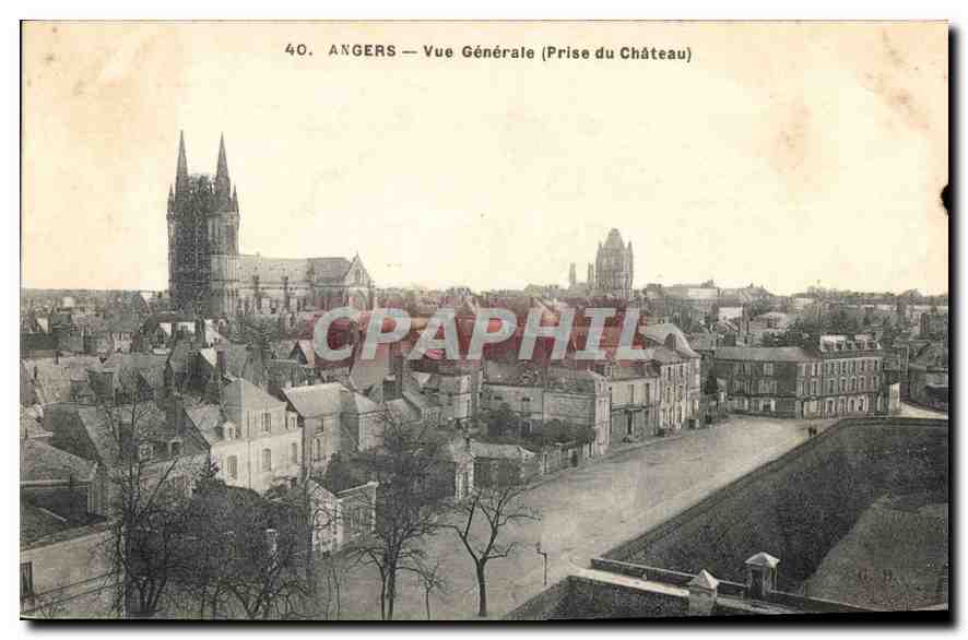 CPA Angers vue generale prise du Chateau 