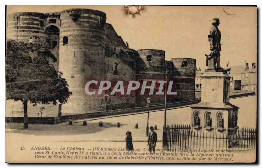 CPA Angers le Chateau Monument historique Commence sous Philippe Auguste et acheve sous St Louis 
