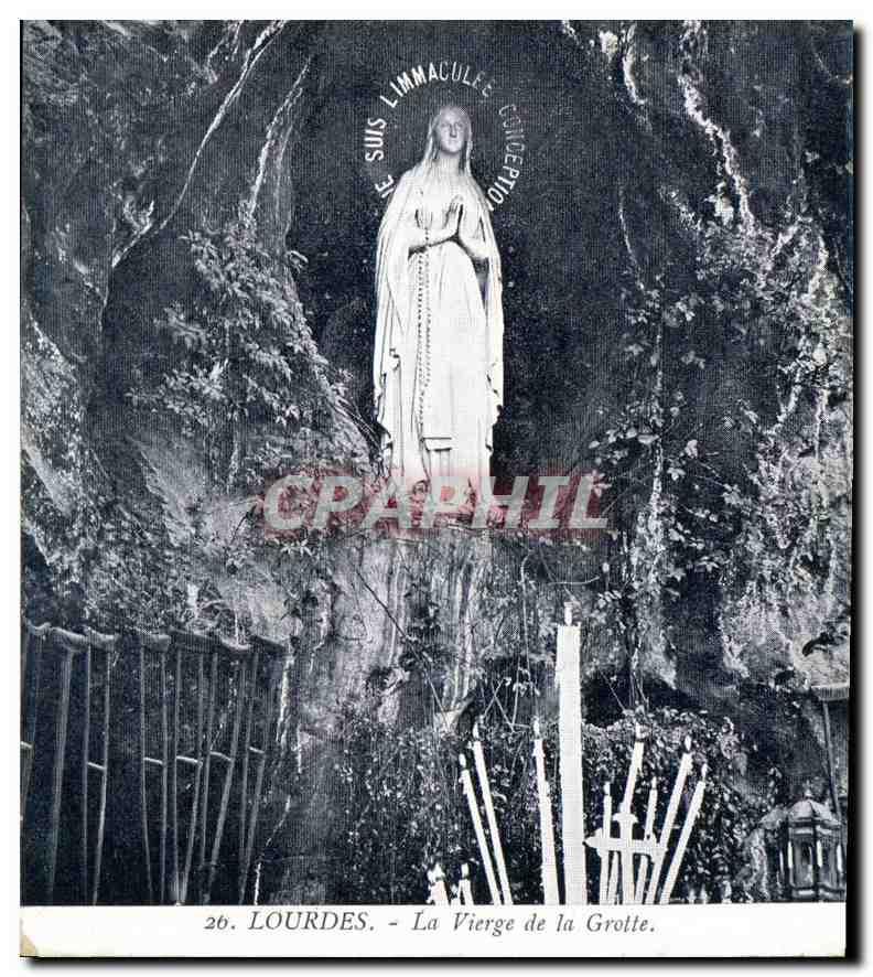 CPA Lourdes la Vierge de la Grotte 