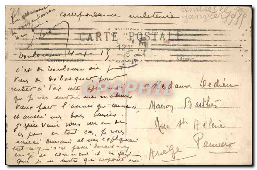 CPA Toulouse Jardin des Plantes Fenetres du Chateau Norbonnais et Vieux Puits  — Verso