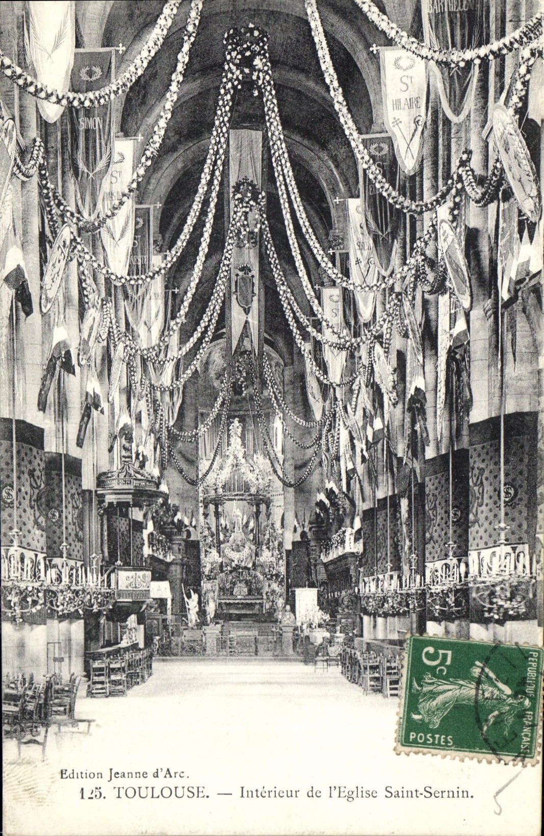 CPA Toulouse Interieur de l'Eglise Saint Sernin 