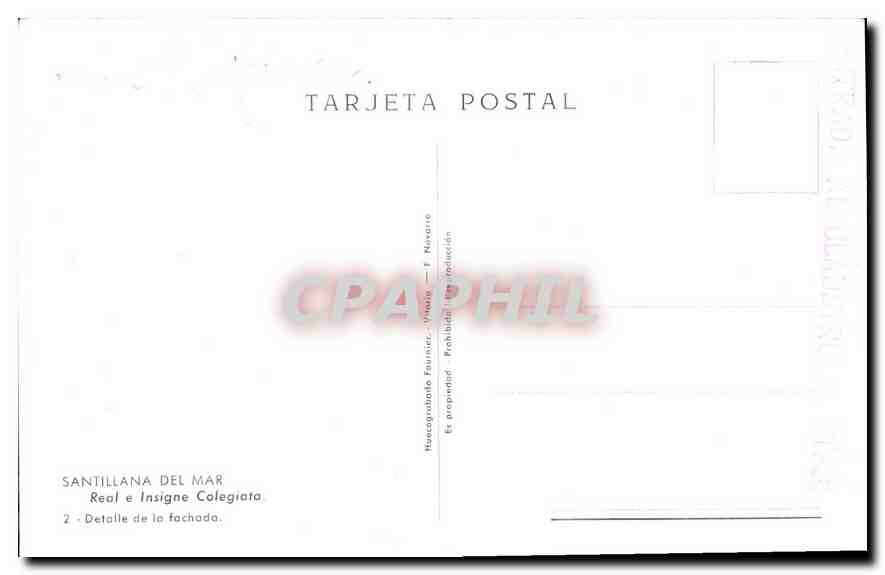 CPA Santillana der Mar Real e Insigne Colegiata detaile de la Fachada  — Rückseite