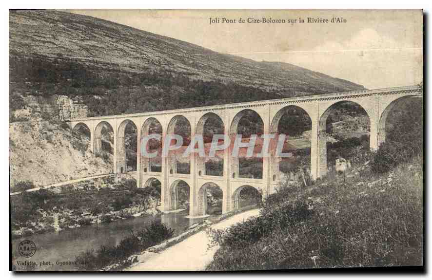 CPA Joli Pont de Cize Bolozon sur la Riviere d'Ain 