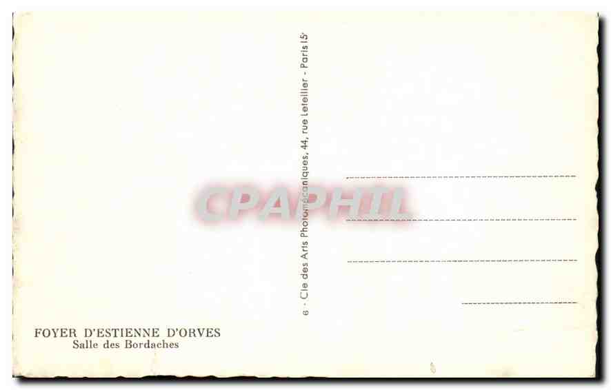 CPA Foyer d'Estienne d'Orves Salle des Bordaches Billard — Rückseite