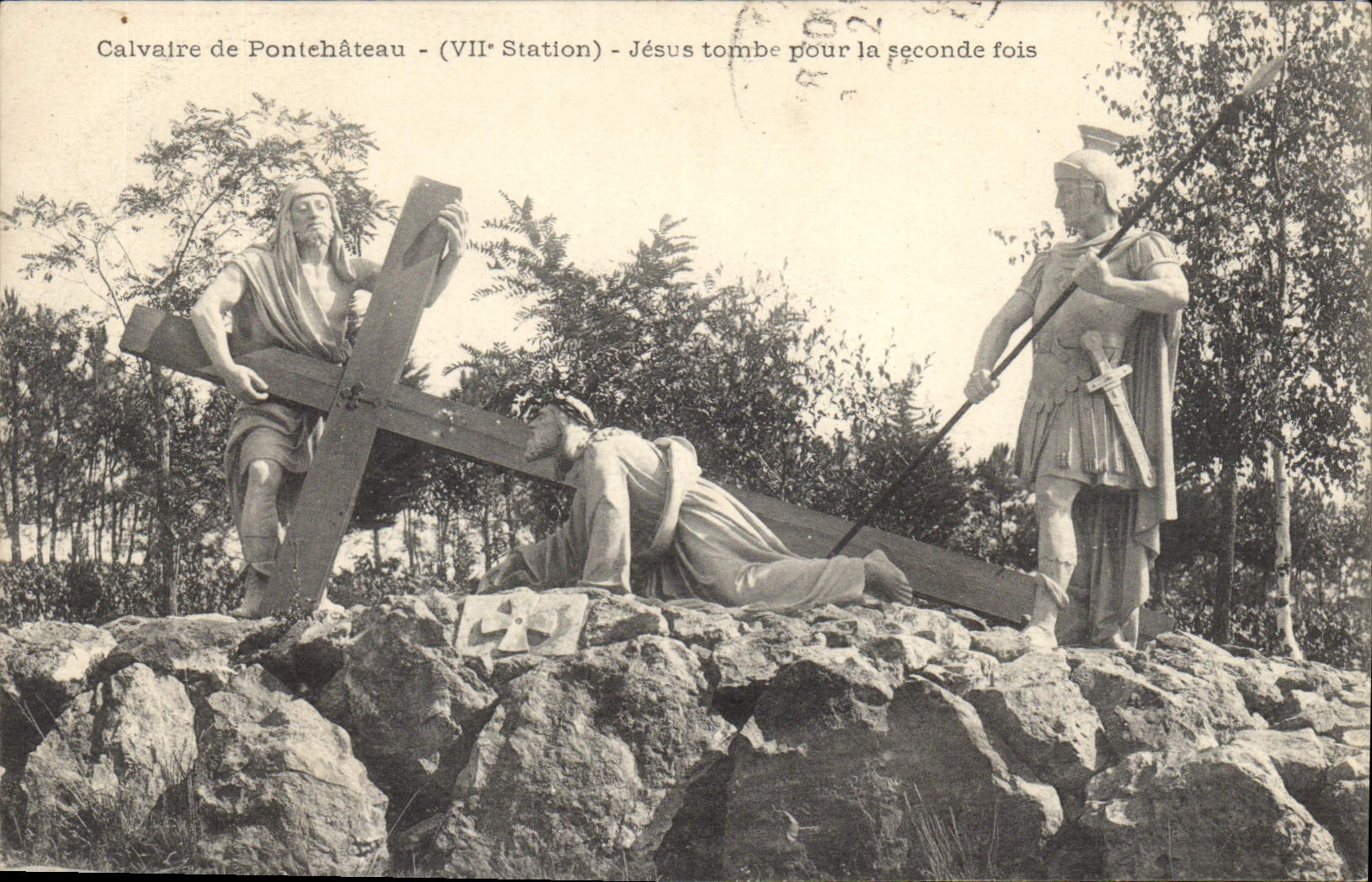 CPA Calvaire de Pontchateau VII station Jesus Tombe pour la Seconde fois 