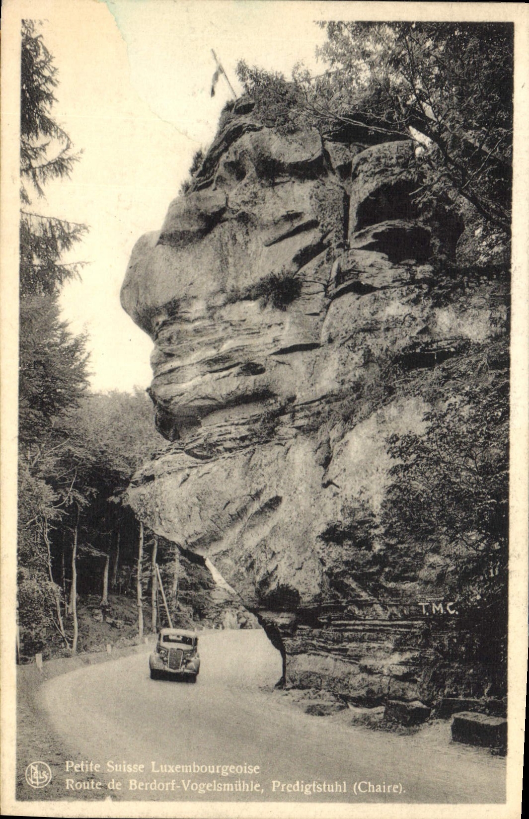 CPA Petite Suisse Luxembourg Oise Route de Berdorf Vogelsmithie Predigststuhl Chaire 