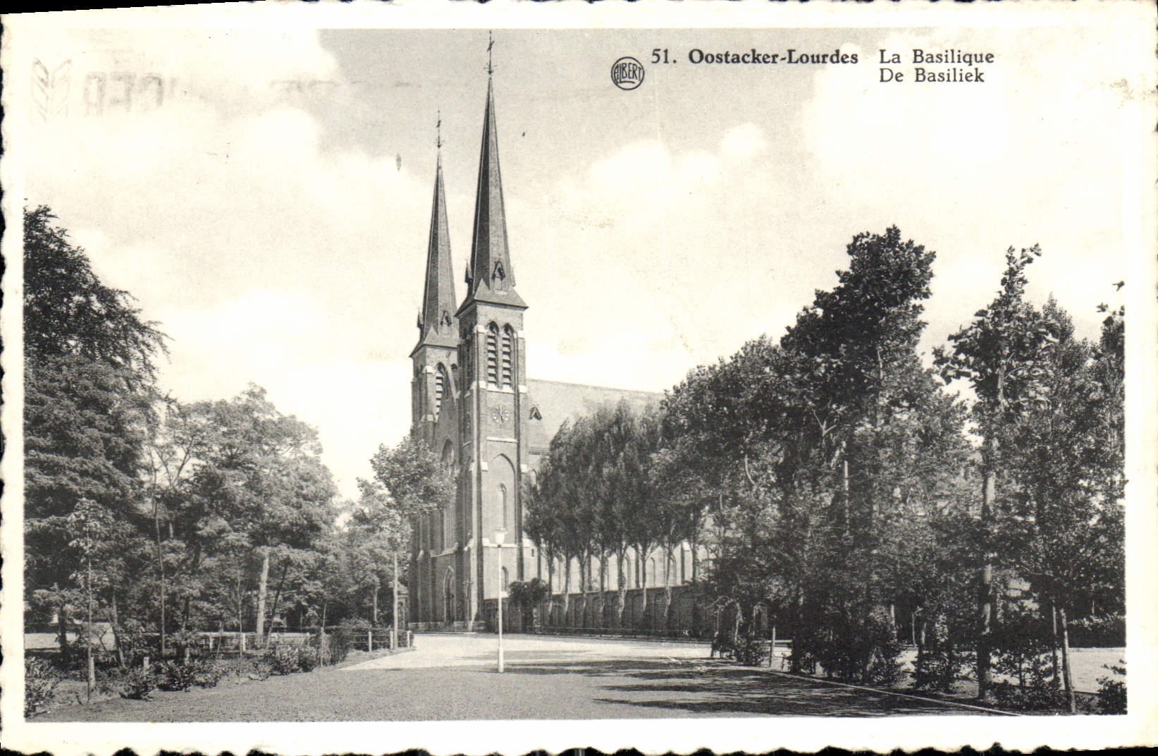 CPA Oostacker Lourdes la Basilique 