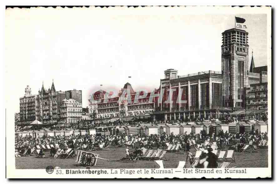 CPA Blankenberghe la Plage Ideale et le Kursaal 