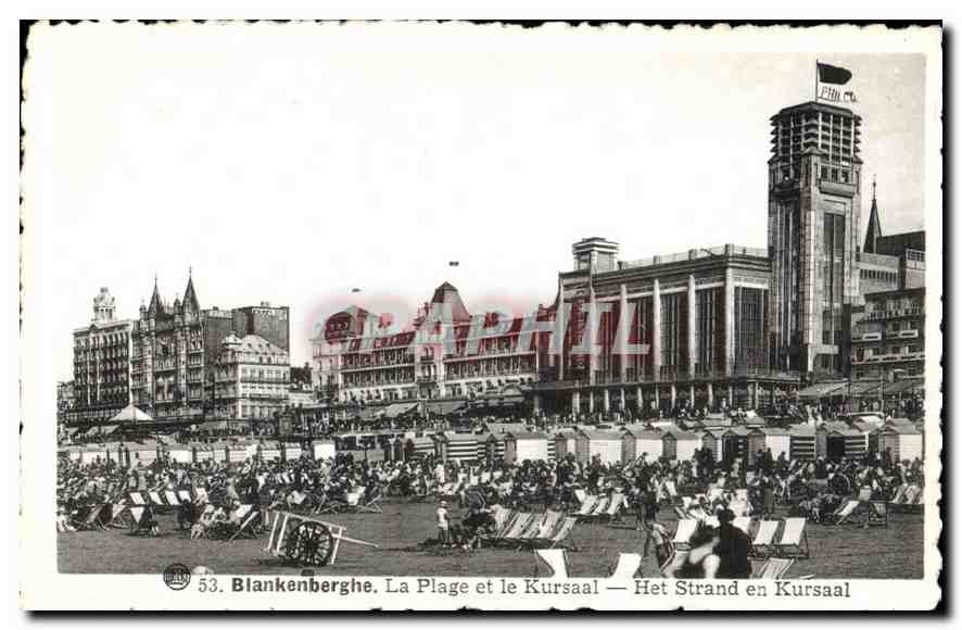 CPA Blankenberghe la Plage Ideale et le Kursaal 