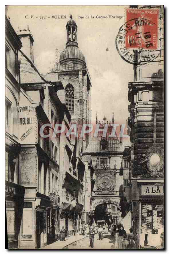 CPA Rouen rue de la Grosse Horloge 
