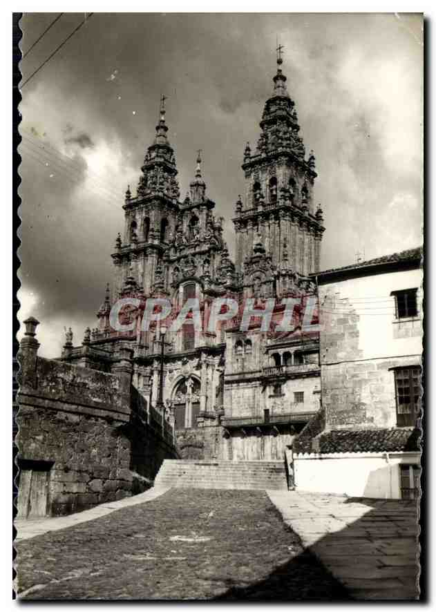 CPA Santiago de Compos Ela Cathedrale facade de l'Obradoiro 