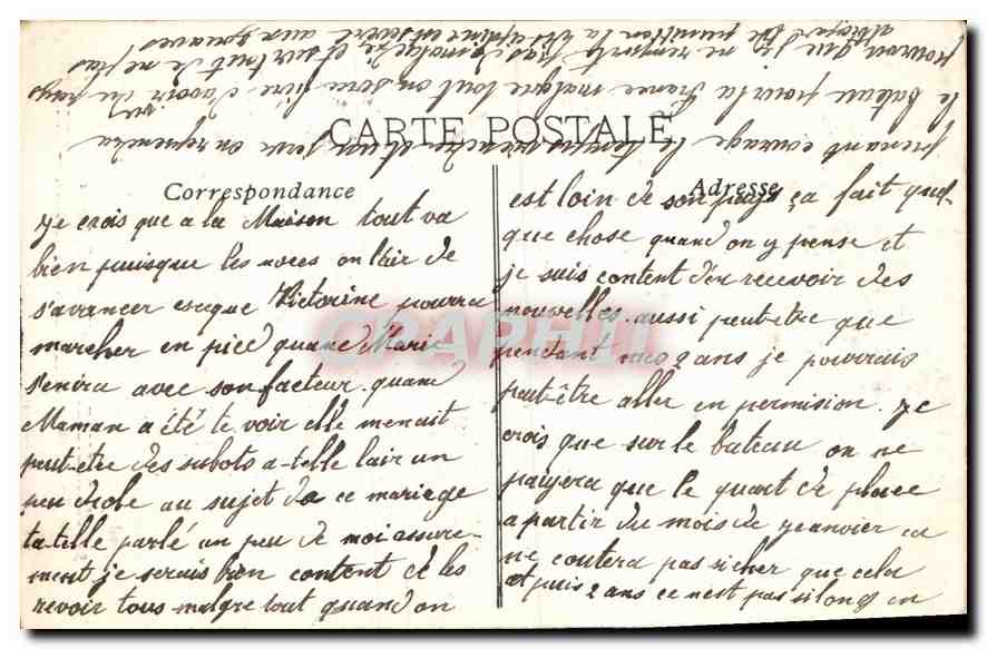 CPA Marseille Eglise des reformes et Monument des Mobiles  — Verso