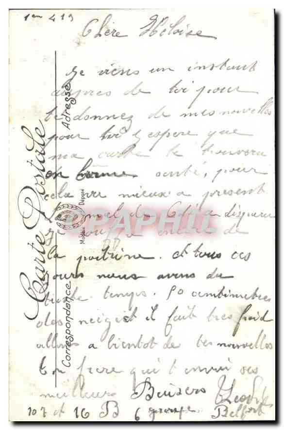 CPA Belfort le Souterrain et le Lion  — Rückseite