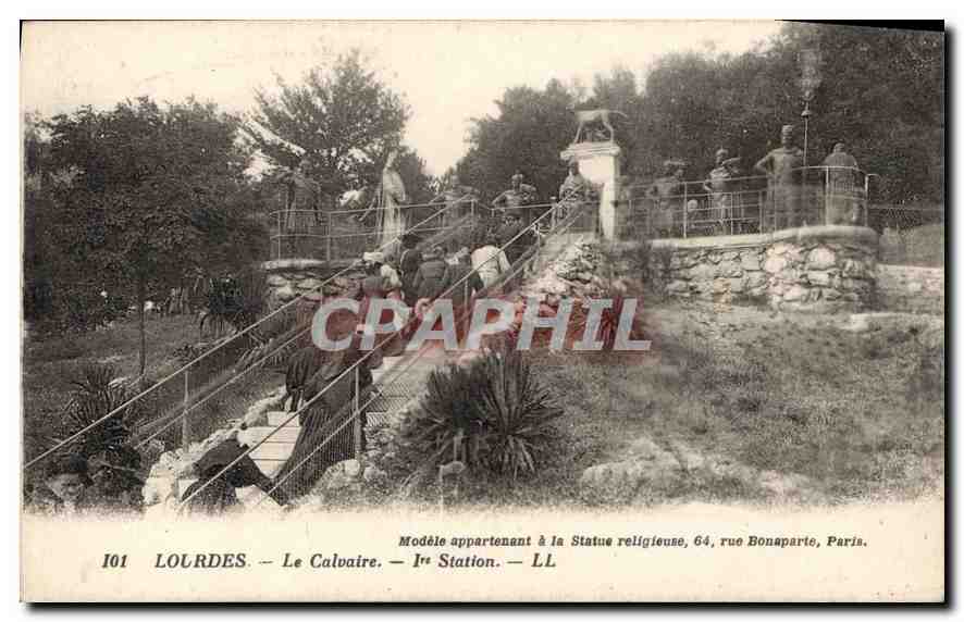 CPA Lourdes le Calvaire Ier Station 