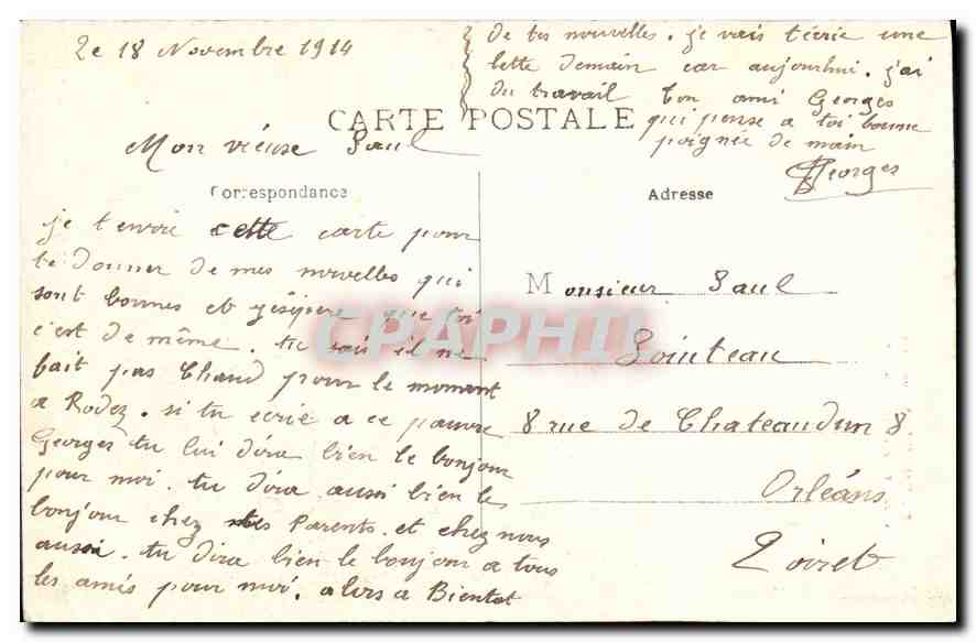 CPA Rodez Aveyron Clocher de la Cathedrale  — Rückseite