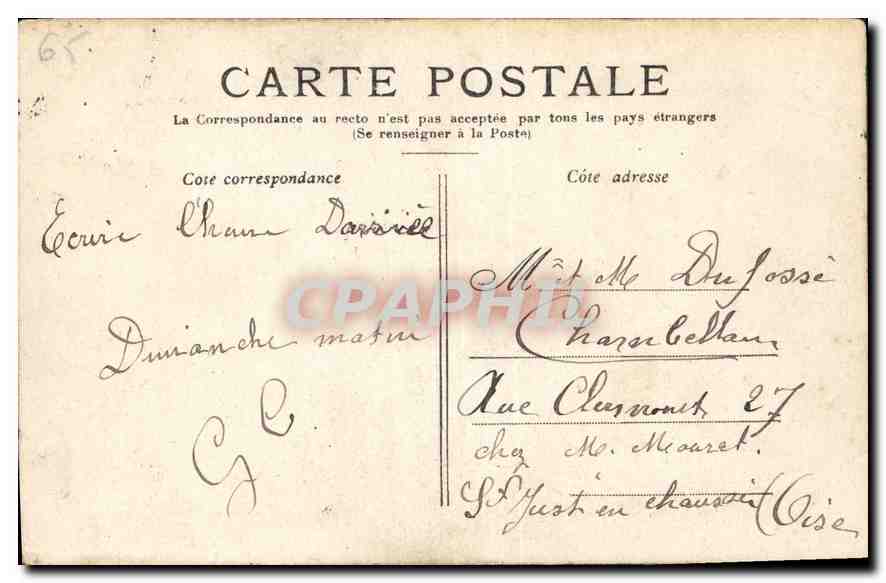 CPA Lourdes le Chateau  — Verso