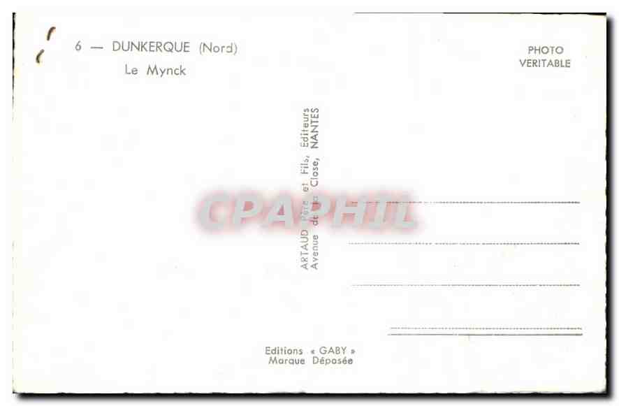 CPA Dunkerque Nord le Mynck Bateau — Rückseite