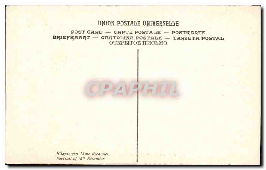 CPA David Portail de Mme Recamier Musee du Louvre Paris  — Verso