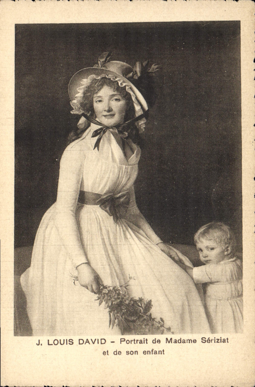 CPA J Louis David Portrait de Madame Seriziat et de son enfant 