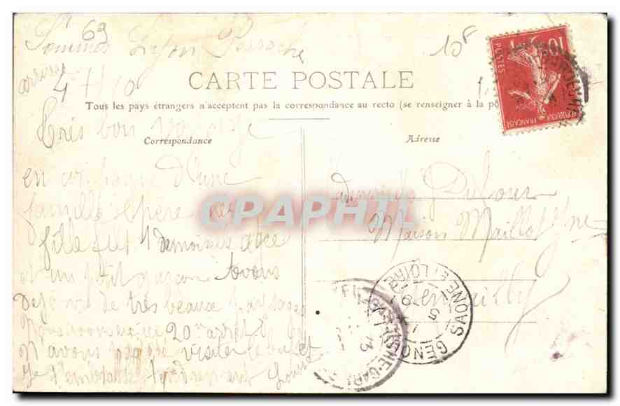 CPA Lyon Monument de la Republique Place Carnot et Gare de Perrache  — Rückseite