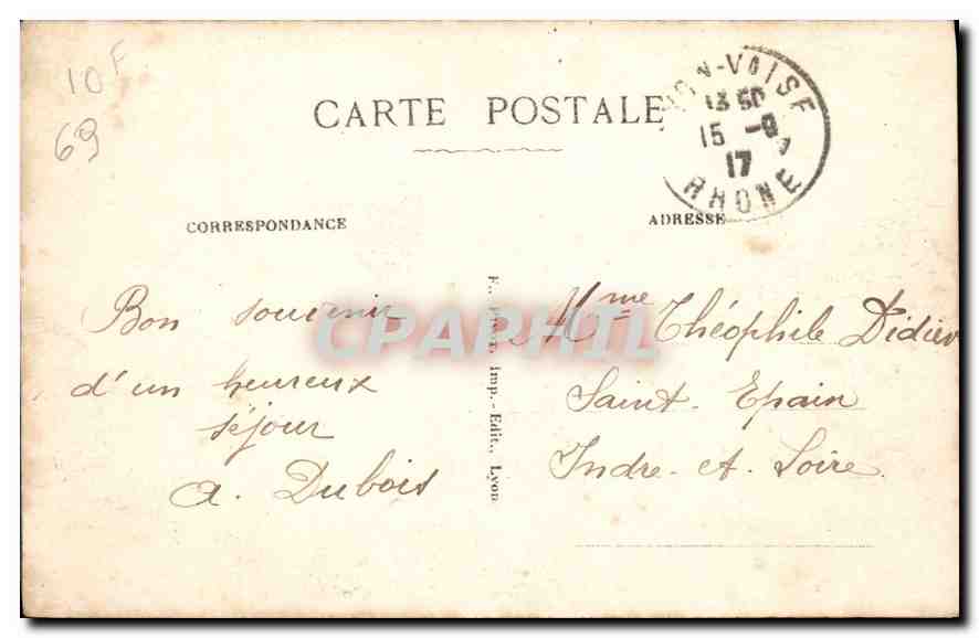 CPA Lyon le Pont Morand le Quai de Retz et le Coteau de Fourviere  — Verso