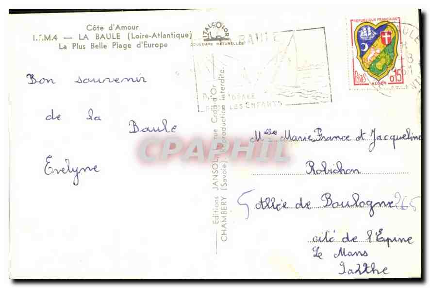 La Baule — Souvenirs de La Baule — Éditions I.F.M.A. et Chambery — Reverso