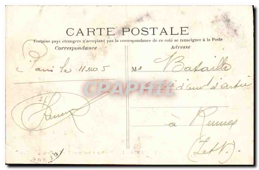 CPA Paris les Buttes Chaumont la Grotte  — Rückseite
