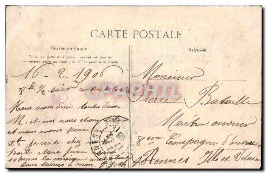 CPA De Paris je vous envoie ces Fleurs  — Verso