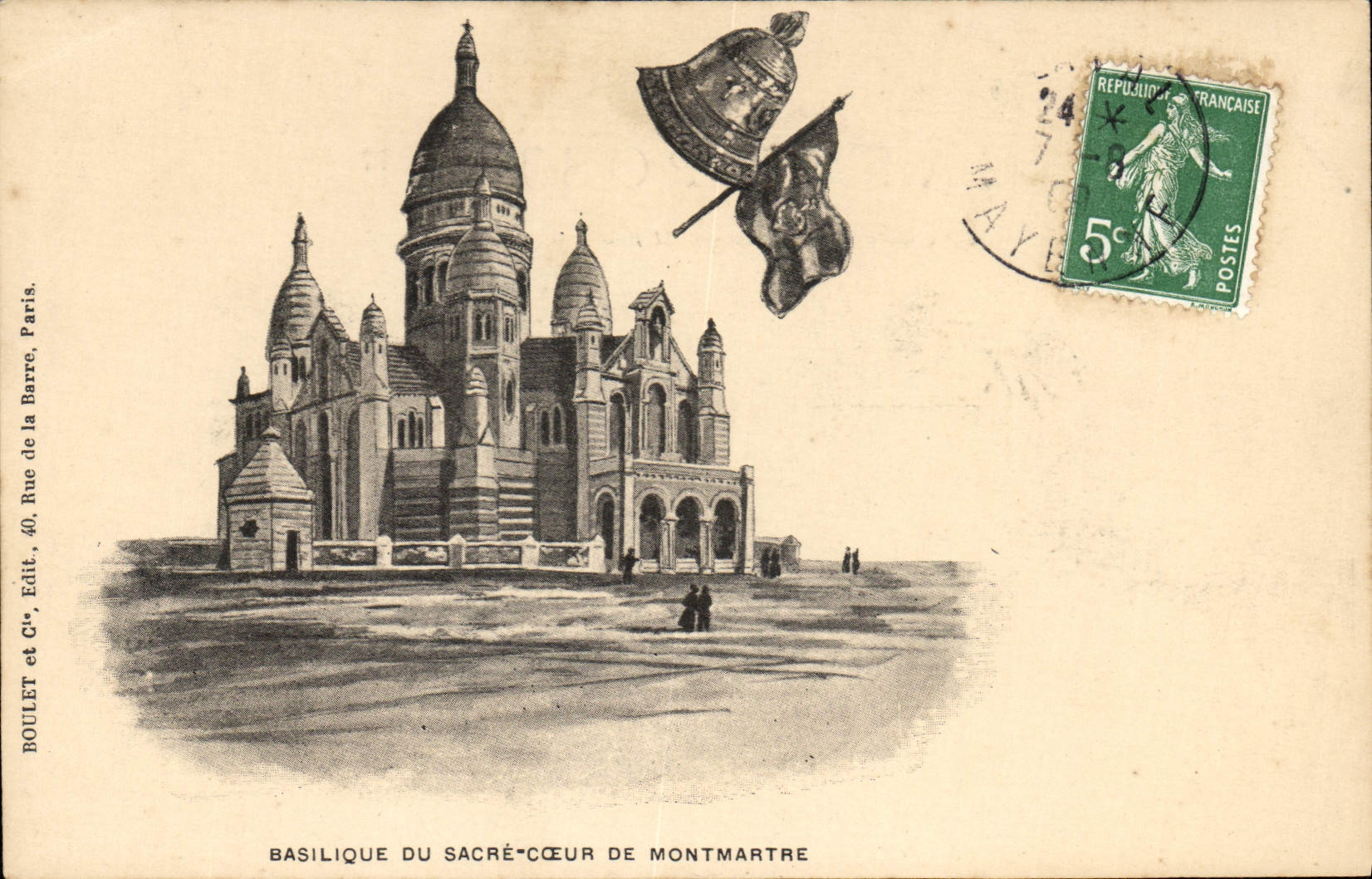 Basiliek van het Heilig Hart van Montmartre — uitgever BOULET & Cie, Rue de la Barre, Parijs