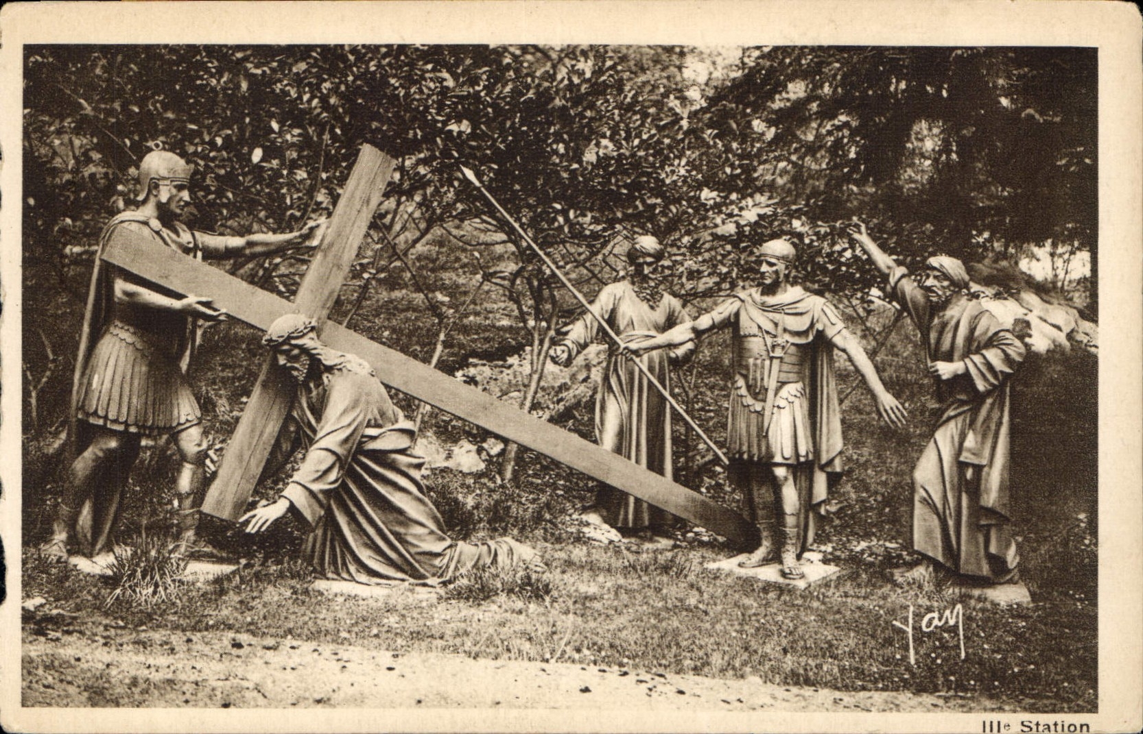 IIIe Station — Jésus tombe sous le poids de sa Croix — Édition photo Quinquet - Lourdes