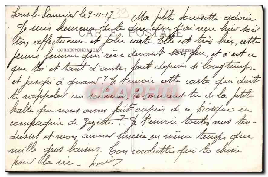 LONS-le-SAUNIER-les-BAINS — Le Grand Lac du Parc des Princes et Vue de Montnigu — Éditeur Léon Cler — Verso