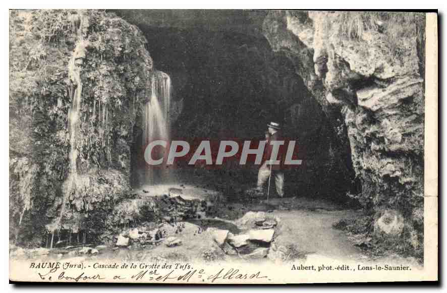 Baume (Jura) - Cascade de la Grotte des Tufs — Aubert, phot.-édit., Lons-le-Saunier