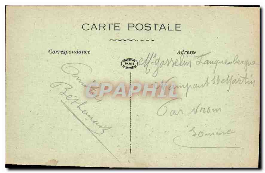 CPA Ruines de Montdidier l'Hopital Militaria — Back