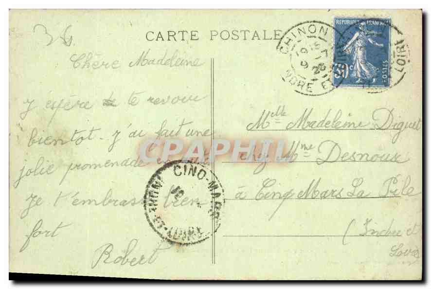 CPA Rives Pittoresque de l'Indre Le Viaduc et le Pont sur l'Indre par Monts  — Rückseite
