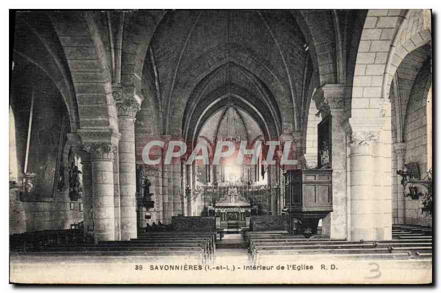 CPA Savonnieres I et L Interieur de l'Eglise 